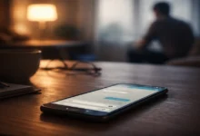 Mesajlara geç cevap vermek yüzünden belirsizlik yaşayan bir kişinin telefonu masada duruyor